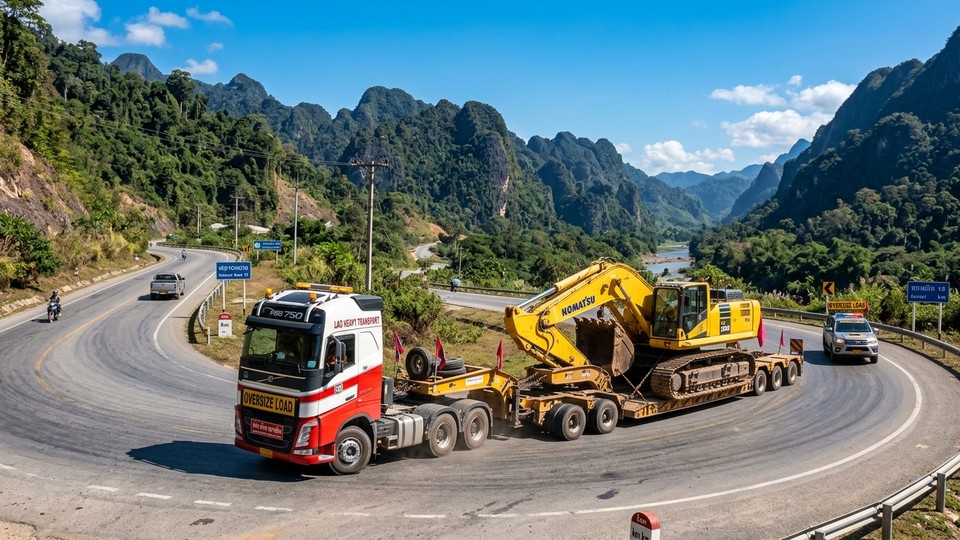 Vận chuyển hàng thiết bị dự án đi Lào