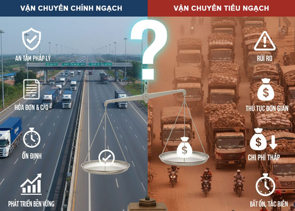 So sánh vận tải chính ngạch và tiểu ngạch